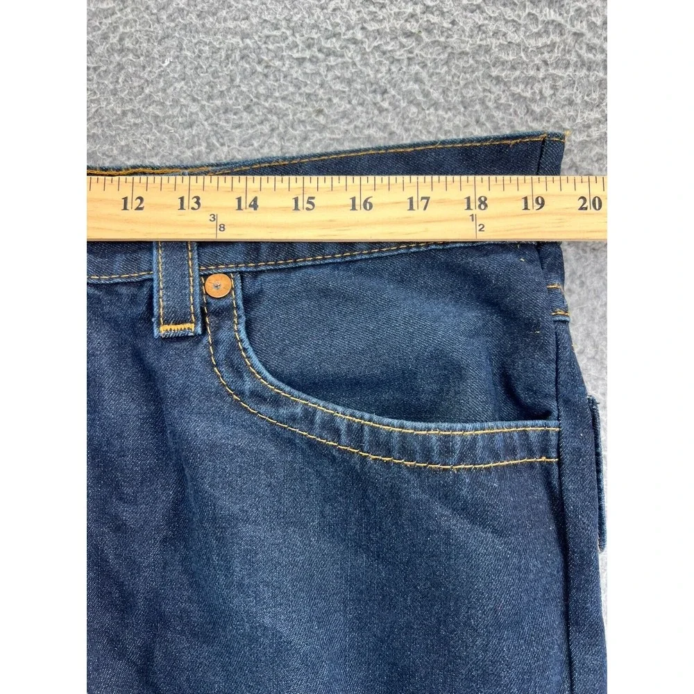 TRUE RELIGION Mens 42 (38x32 Act) Straight Flap Red Orange Blue World Tour Jeans